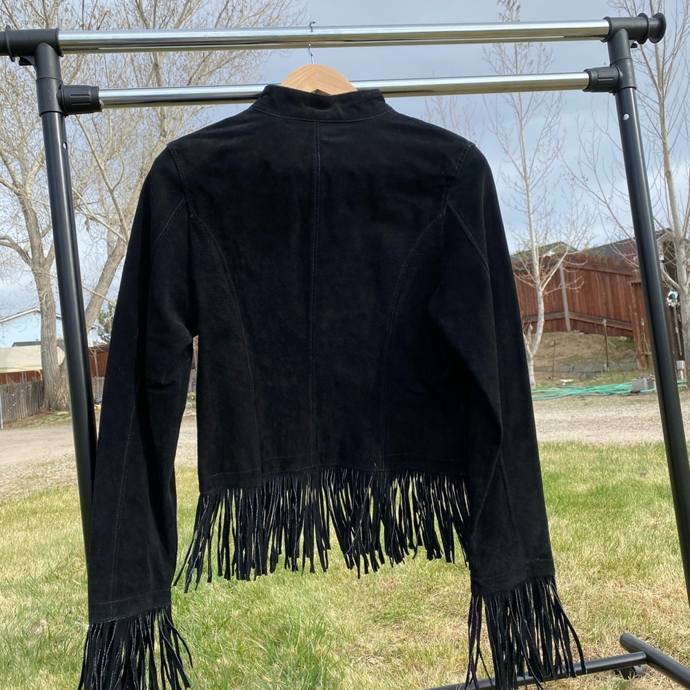 New fringed leather jacket Western motorcycle - Picture 4 of 9